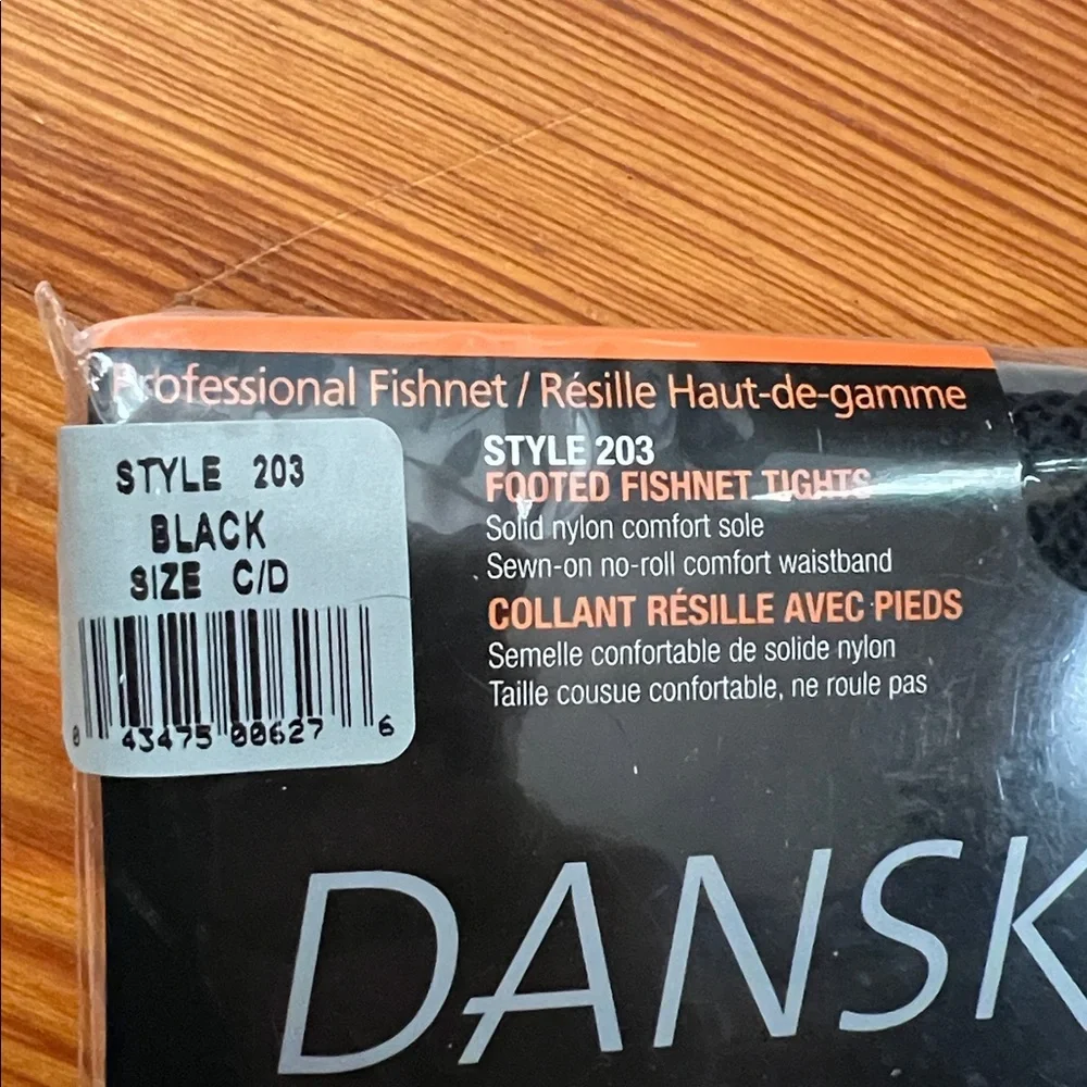 Danskin Platinum Black Footed Fishnets C/D Style 203 - Picture 4 of 7